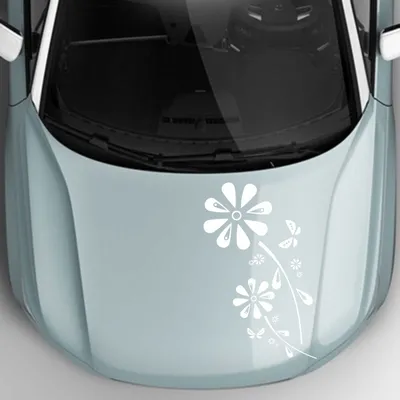 Produktbild von Aufkleber - Autoaufkleber "Margaritenblüten" 120cm x 59cm Weiß - Tuning Carystyling Heckscheibe Auto