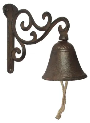 Produktbild von B&S Türglocke aus massiven Gusseisen für die Wand 15x7,5x14cm
