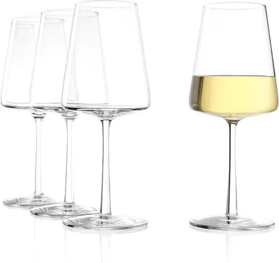 Imagen del producto de Conjunto de 4 copas de vino blanco Silecomplaza (POWER) | Copas de cristal de lujo sin plomo, aptas para lavavajillas (390 ml) | Conjunto de 4 copas de vino resistentes a roturas | Auténtico juego de copas de vino Stölzle