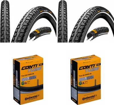 Image de Continental 2 pneus Conti RideTour 28x1,75 + 2 chambres à air ContiTour 28 all...