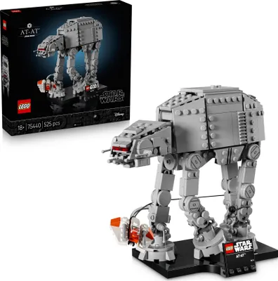 Produktbild von LEGO Star Wars 75440 AT-AT - Modellbau-Set für Erwachsene - Display Modell mit Snowspeeder, Ständer & Namensschild - Sammler Deko fürs Regal - Geschenk für Fans von Das Imperium schlägt zurück