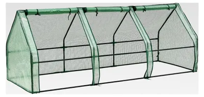 Produktbild von Mini-Gewächshaus Höflein 240x90x90cm Foliengewächshaus für den Außenbereich mit Reißverschluss und 3 Fenstern