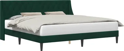 Obrázok produktu pre vidaXL Rám postele s čelom Tmavozelená 180 x 200 cm Zamat