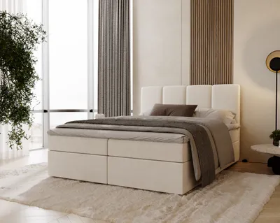 Produktbild von FurMeb24 Boxspringbett OLIA - 180 x 200 cm - BEIGE - mit topper