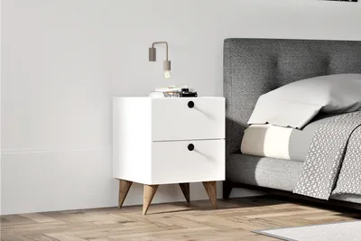 Obrázek produktu pro Skye Decor, Kada - White, noční stolek, bílý, 100 % MELAMÍNOVÁ DESKA, 40 x 42 x 55 cm