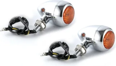 Produktbild von LED Blinker Motorrad # RV369 mit ECE für Chopper vorne-hinten gelb chr