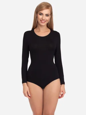 Produktbild von Merry Style Damen Langarm Body BD109 (Schwarz, S)