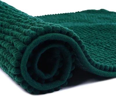 Imagen del producto de Alfombrilla de baño Unyqoos® de 50 x 80 cm, color verde: microfibra de chenilla suave, antideslizante, absorbente, lavable, certificado Standard 100