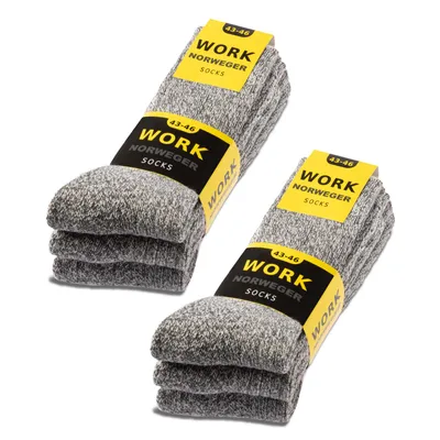 Produktbild von Herren Norweger Arbeitssocken WORK (6x Paar) mit Wolle 10204 - Grau 39-42