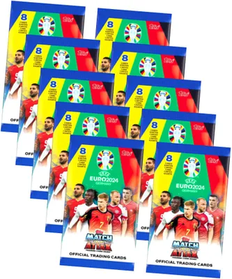 Produktbild von Topps UEFA EURO 2024 Germany Match Attax Karten - EM Sammelkarten - 10 Booster