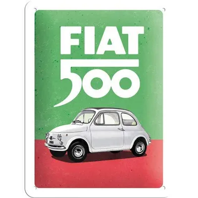 Obrázek produktu pro Nostalgic-Art - Blechschild 15x20 cm - FIAT - Fiat 500 Italian Colors