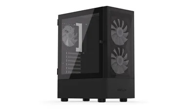 Produktbild von krux VAKO PC-Gehäuse, Schwarz, Gaming, RGB-Beleuchtung, Seitenfenster aus gehärtetem Glas, BxTxH 200x333x440 mm, für ATX/Micro-ATX/Mini-ATX, KRX0132