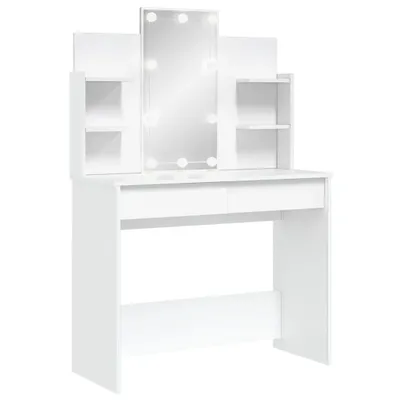 Zdjęcie produktu dla Toaletka z oświetleniem LED, biała, 96x40x142 cm