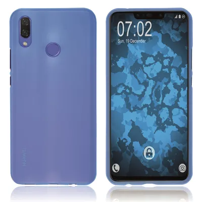 Produktbild von PhoneNatic Case kompatibel mit Huawei P Smart+ - blau Silikon Hülle matt Cover