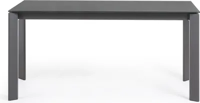 Produktbild von Tisch Axis ausziehbar 160 (220) cm graues Glas und graphit Beine