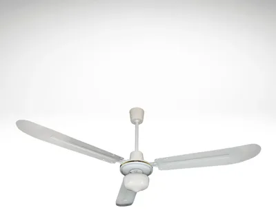 Image de Ventilateur de plafond à 3 pales en acier avec plafonnier, diamètre 140 cm