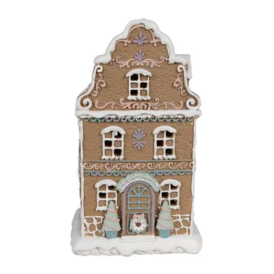 Immagine prodotto di Clayre & Eef Casa di pan di zenzero con LED 12x9x20 cm Poliresina marrone