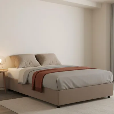 Immagine prodotto di Talamo Italia Letto Piazza e Mezza Andla 135x215 cm Marrone Tortora, Sfoderabile Contenitore  Italy