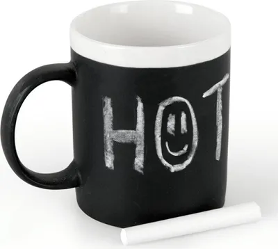 Produktbild von Tasse mit Kreidetafel und 2 Kreiden