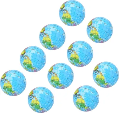 Produktbild von 10 Stück Globe Squeeze Stress Spongey Balls World Sponge Ball Relief Toy