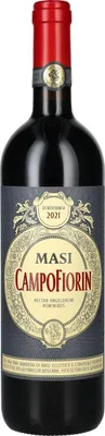 A bottle of Masi Campofiorin wine against a white background.