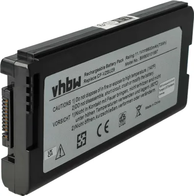 Produktbild von vhbw Akku kompatibel mit Panasonic Toughbook CF-29, CF-52, CF-51 Notebook (6600 mAh, 11,1 V, Li-Ion)