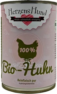 Produktbild von HerzensHund Huhn Reinfleisch pur 400g 100% Huhn / Hundefutter Nassfutter