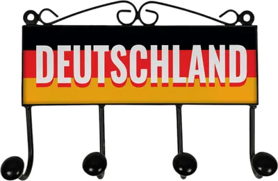Produktbild von Deutschland Kleiderhaken Leiste mit 4 Haken mit deutscher Flagge
