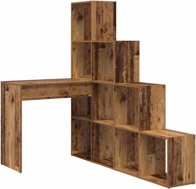 Zdjęcie produktu dla Biurko Narożne Z Półką Stare Drewno 101,5 X 149,5 X 149,5 Cm Lumarko!