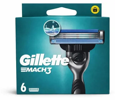 Immagine prodotto di Lamette Gillette Mach3 per uomo, confezione da 1 (1 x 6)