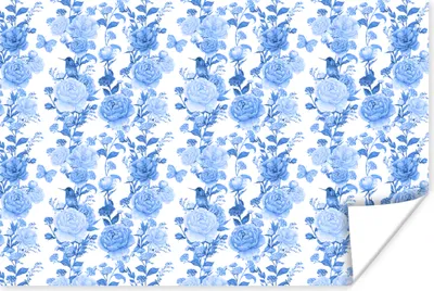 Produktbild von MuchoWow® Poster Blumen - Rosen - Blau 30x20 cm - Plakate - Print