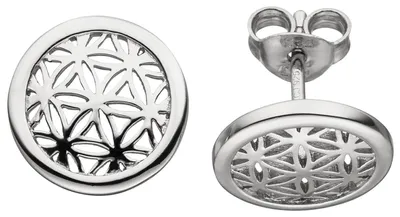 Produktbild von Ohrstecker Lebensblume Blumen des Lebens 925 Silber rund Ø 11,3mm Ohrringe