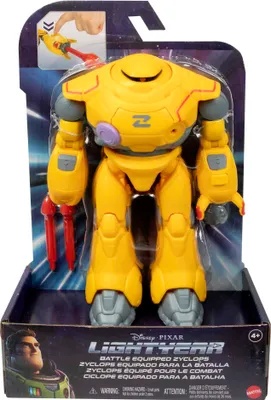 Produktbild von Mattel HHJ87 Disney Pixar Buzz Lightyear - Zyklop gelb bewegliche Actionfigur mit Kanonenabschuss Roboter 20cm