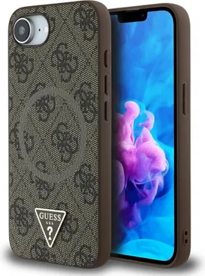 Produktbild von GUESS case passend für IPHONE 16e (SE 4 2025) kompatibel mit MagSafe GUHMPSE4P4TDPW (PU 4G RingTriangle Logo) brown