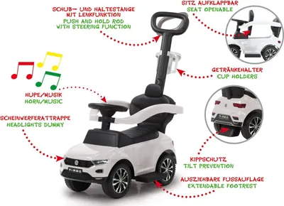 Immagine prodotto di VW T-Roc bianca, giocattolo cavalcabile 3 in 1