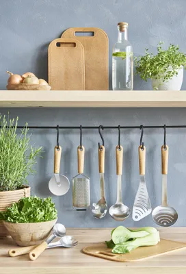 Image de Fourchette de service GastroMax BIO manche couleur bois