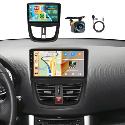 Productafbeelding van Android 15 autoradio voor Peugeot 207 2006-2010, 9 inch touchscreen, draadloos CarPlay, GPS, wifi