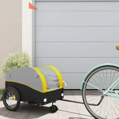 Productafbeelding van Maison Exclusive - Fietsaanhanger, zwart en geel, 30 kg, staal