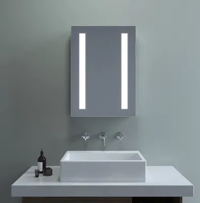 Produktbild von Badspiegelschrank Badezimmer Spiegelschrank Bad mit Beleuchtung Badspiegel Badezimmerspiegel mit Ablage 70x50cm mit Steckdose Anti-Beschlag