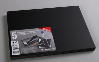 Produktbild von Clairefontaine Schaumkarton 5,0 mm DIN A3 5 Bogen - Schwarz 193648C