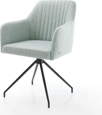Produktbild von DELIFE Drehstuhl Greg-Flex Stripes Mint Kreuzgestell konisch Schwarz 180° drehbar
