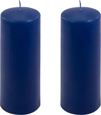 Obrázok produktu pre Sada stĺpových sviečok, 20 cm, Ø 7,5 cm, modrá, 2 ks