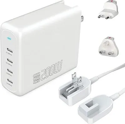 Immagine prodotto di 4Smarts 200W Gan Flexpro 4Xusb-C Caricabatterie da rete bianco/bianco 544200