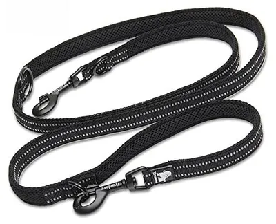 7-in-1 Multifunktions-Hundeleine, Nylon, reflektierend, 175 cm, Schwarz