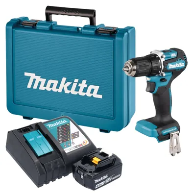 Image de Perceuse-visseuse sans fil Makita DDF 487 RM1E 18 V 40 Nm sans balais + 1 batterie 4,0 Ah + chargeur + mallette