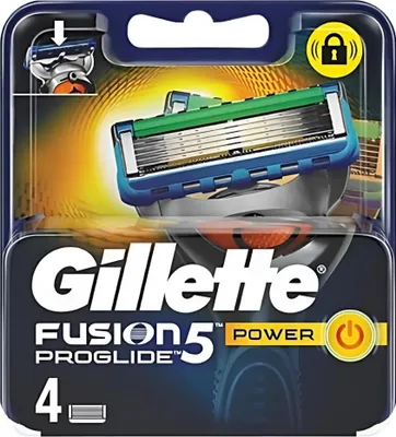 Zdjęcie produktu dla Maszynka do golenia Gillette Fusion 5 ProGlide Power – precyzja i komfort – 4 ostrza zapasowe – 1 sztuka