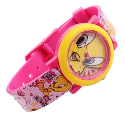 Immagine prodotto di orologio analogico Tweety rosa/giallo