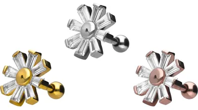 Produktbild von Ohrpiercing Chirurgenstahl Ohrpiercing KRISTALLBLUME