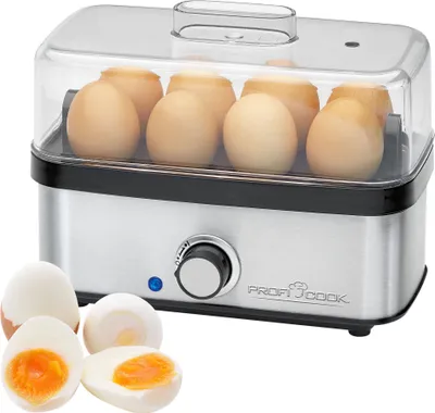 Produktbild von ProfiCook® Eierkocher für bis zu 8 Eier | Omelett-/Pochier-Funktion | Messbecher mit Ei-Picker | mit Kontrollleuchte & Summer | PC-EK 1275