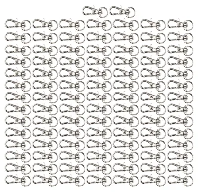 Produktbild von 100 Stück/Beutel Karabinerverschluss aus Metalllegierung für Schlüsselbänder – DIY-Gepäckzubehör